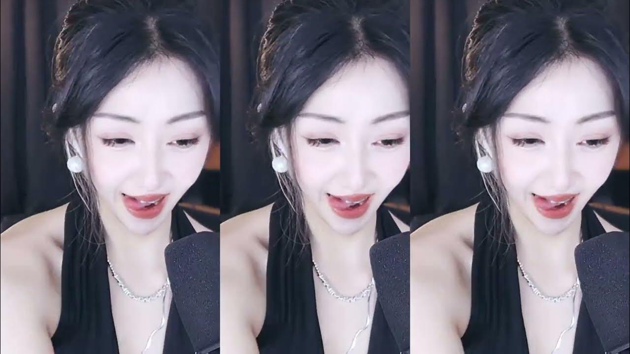 网易CC 星也 黑色紧身超短裤近距离吐舌舔舌花舌诱惑舞